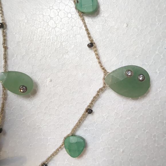 Silpada Cubic Zirconia Amazonite Howlite Turquoise Silver Knotted Necklace - Picture 3 of 9